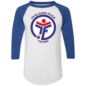 Philadelphia Fever Raglan Shirt Colorblock MISL Soccer color White/Royal Blue Philadelphia Fever Raglan Shirt Colorblock MISL Soccer color White/Royal Blue