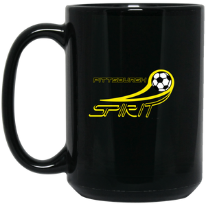 Pittsburgh Spirit Mug 15oz Black Glossy Ceramic MISL Soccer Pittsburgh Spirit Mug 15oz Black Glossy Ceramic MISL Soccer