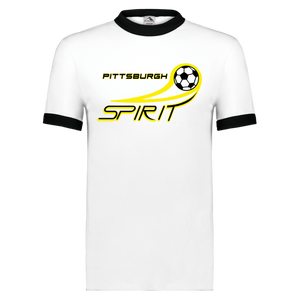 Pittsburgh Spirit Ringer T-shirt MISL Soccer color White/Black Pittsburgh Spirit Ringer T-shirt MISL Soccer color White/Black