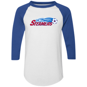 St. Louis Steamers Raglan Shirt Colorblock MISL Soccer color White/Royal Blue St. Louis Steamers Raglan Shirt Colorblock MISL Soccer color White/Royal Blue