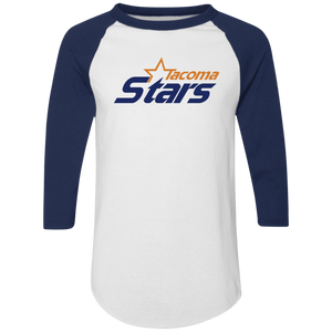 Tacoma Stars Raglan Shirt Colorblock MISL Soccer color White/Navy Blue Tacoma Stars Raglan Shirt Colorblock MISL Soccer color White/Navy Blue