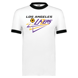 Los Angeles Lazers Ringer T-shirt MISL Soccer color White/Black Los Angeles Lazers Ringer T-shirt MISL Soccer color White/Black
