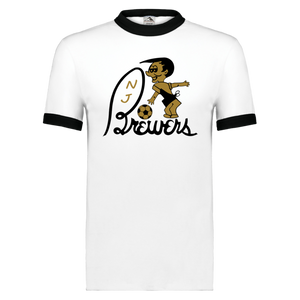 New Jersey Brewers Ringer T-shirt ASL Soccer color White/Black New Jersey Brewers Ringer T-shirt ASL Soccer color White/Black
