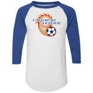 California Sunshine Raglan Shirt Colorblock ASL Soccer color White/Royal Blue California Sunshine Raglan Shirt Colorblock ASL Soccer color White/Royal Blue