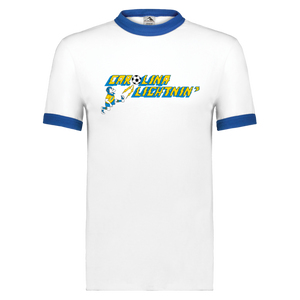 Carolina Lightnin' Ringer T-shirt ASL Soccer color White/Royal Blue Carolina Lightnin' Ringer T-shirt ASL Soccer color White/Royal Blue