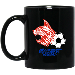 Connecticut Wildcats Mug 11oz Black Glossy Ceramic ASL Soccer Connecticut Wildcats Mug 11oz Black Glossy Ceramic ASL Soccer
