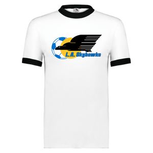 Los Angeles Skyhawks Ringer T-shirt ASL Soccer color White/Black Los Angeles Skyhawks Ringer T-shirt ASL Soccer color White/Black