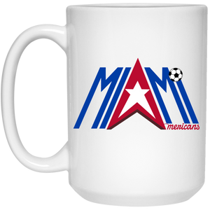 Miami Americans Mug 15oz White Glossy Ceramic ASL Soccer color White Miami Americans Mug 15oz White Glossy Ceramic ASL Soccer color White