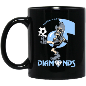 Nashville Diamonds Mug 11 oz. Black Glossy Ceramic ASL Soccer Nashville Diamonds Mug 11 oz. Black Glossy Ceramic ASL Soccer