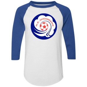 New England Oceaneers Raglan Shirt Colorblock ASL Soccer color Heather White/Royal Blue New England Oceaneers Raglan Shirt Colorblock ASL Soccer color Heather White/Royal Blue