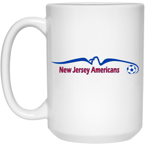 New Jersey Americans Mug 15 oz. White Glossy Ceramic ASL Soccer New Jersey Americans Mug 15 oz. White Glossy Ceramic ASL Soccer