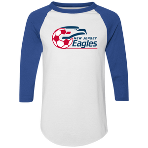 New Jersey Eagles Raglan Shirt Colorblock ASL Soccer color White/Royal Blue New Jersey Eagles Raglan Shirt Colorblock ASL Soccer color White/Royal Blue