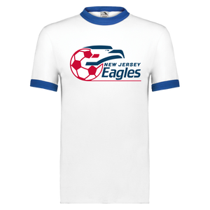 New Jersey Eagles Ringer T-shirt ASL Soccer color White/Royal Blue New Jersey Eagles Ringer T-shirt ASL Soccer color White/Royal Blue