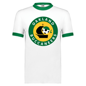 Oakland Buccaneers Ringer T-shirt ASL Soccer color White/Kelly Green Oakland Buccaneers Ringer T-shirt ASL Soccer color White/Kelly Green