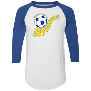 Pennsylvania Stoners Raglan Shirt Colorblock ASL Soccer color White/Royal Blue Pennsylvania Stoners Raglan Shirt Colorblock ASL Soccer color White/Royal Blue