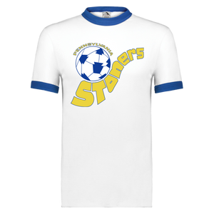 Pennsylvania Stoners Ringer T-shirt ASL Soccer color White/Royal Blue Pennsylvania Stoners Ringer T-shirt ASL Soccer color White/Royal Blue