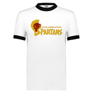 Philadelphia Spartans Ringer T-shirt ASL Soccer color White/Black Philadelphia Spartans Ringer T-shirt ASL Soccer color White/Black