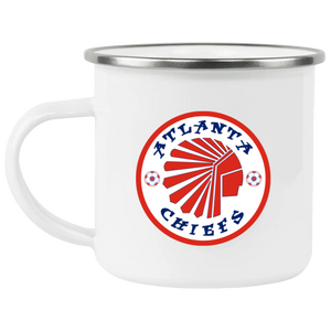 Atlanta Chiefs Camping Mug 12 oz. Enamel NASL Soccer color White Atlanta Chiefs Camping Mug 12 oz. Enamel NASL Soccer color White