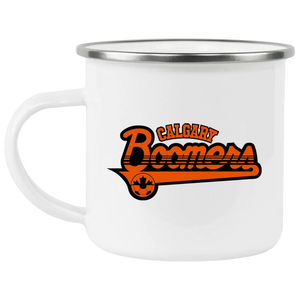 Calgary Boomers Camping Mug 12 oz. Enamel NASL Soccer color White Calgary Boomers Camping Mug 12 oz. Enamel NASL Soccer color White