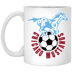 Chicago Mustangs Mug 11 oz. White Glossy Ceramic NASL Soccer color White Chicago Mustangs Mug 11 oz. White Glossy Ceramic NASL Soccer color White