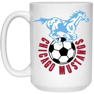 Chicago Mustangs Mug 15 oz. White Glossy Ceramic NASL Soccer Chicago Mustangs Mug 15 oz. White Glossy Ceramic NASL Soccer