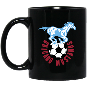 Chicago Mustangs Mug 11 oz. Black Glossy Ceramic NASL Soccer Chicago Mustangs Mug 11 oz. Black Glossy Ceramic NASL Soccer