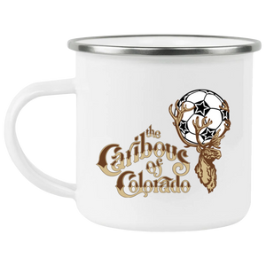 Colorado Caribous Camping Mug 12 oz. Enamel NASL Soccer color White Colorado Caribous Camping Mug 12 oz. Enamel NASL Soccer color White