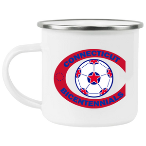 Connecticut Bicentennials Camping Mug 12 oz. Enamel NASL Soccer color White Connecticut Bicentennials Camping Mug 12 oz. Enamel NASL Soccer color White