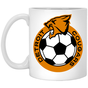 Detroit Cougars Mug 11 oz. Glossy Ceramic NASL Soccer color White Detroit Cougars Mug 11 oz. Glossy Ceramic NASL Soccer color White