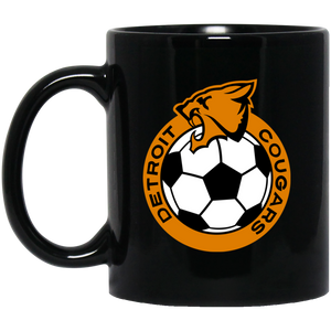 Detroit Cougars Mug 11 oz. Black Glossy Ceramic NASL Soccer Detroit Cougars Mug 11 oz. Black Glossy Ceramic NASL Soccer