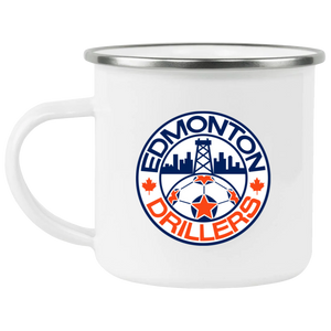 Edmonton Drillers Camping Mug 12 oz. Enamel NASL Soccer color White Edmonton Drillers Camping Mug 12 oz. Enamel NASL Soccer color White