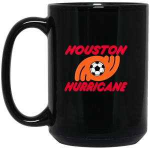 Houston Hurricane Mug 15 oz. Black Glossy Ceramic NASL Soccer Houston Hurricane Mug 15 oz. Black Glossy Ceramic NASL Soccer