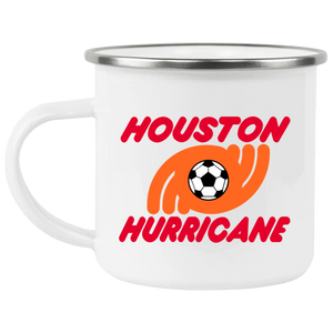 Houston Hurricane Camping Mug 12 oz. Enamel NASL Soccer color White Houston Hurricane Camping Mug 12 oz. Enamel NASL Soccer color White