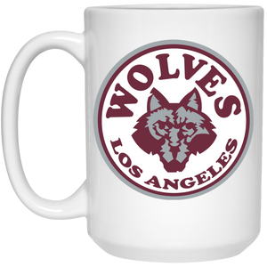 Los Angeles Wolves Mug 15 oz. White Glossy Ceramic NASL Soccer Los Angeles Wolves Mug 15 oz. White Glossy Ceramic NASL Soccer
