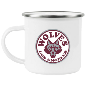 Los Angeles Wolves Camping Mug 12 oz. Enamel NASL Soccer color White Los Angeles Wolves Camping Mug 12 oz. Enamel NASL Soccer color White