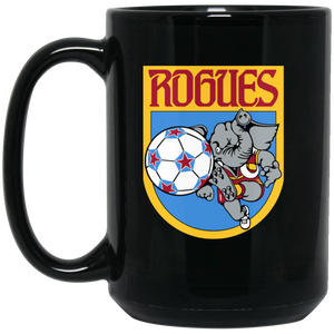 Memphis Rogues Mug 15 oz. Black Glossy Ceramic NASL Soccer Memphis Rogues Mug 15 oz. Black Glossy Ceramic NASL Soccer