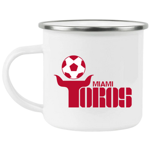 Miami Toros Camping Mug 12 oz. Enamel NASL Soccer color White Miami Toros Camping Mug 12 oz. Enamel NASL Soccer color White