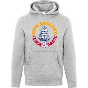 New England Tea Men Hoodie Pullover Premium NASL Soccer color Heather Grey New England Tea Men Hoodie Pullover Premium NASL Soccer color Heather Grey