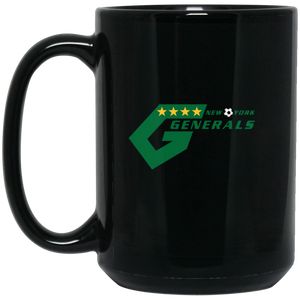 New York Generals Mug 15 oz. Black Glossy Ceramic NASL Soccer New York Generals Mug 15 oz. Black Glossy Ceramic NASL Soccer