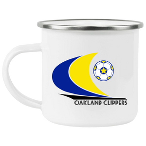 Oakland Clippers Camping Mug 12 oz. Enamel NASL Soccer color White Oakland Clippers Camping Mug 12 oz. Enamel NASL Soccer color White