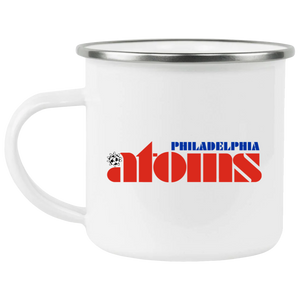 Philadelphia Atoms Camping Mug 12 oz. Enamel NASL Soccer color White Philadelphia Atoms Camping Mug 12 oz. Enamel NASL Soccer color White