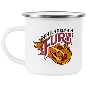 Philadelphia Fury Camping Mug 12 oz. Enamel NASL Soccer color White Philadelphia Fury Camping Mug 12 oz. Enamel NASL Soccer color White