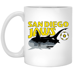 San Diego Jaws Mug 11 oz. Glossy Ceramic NASL Soccer color White San Diego Jaws Mug 11 oz. Glossy Ceramic NASL Soccer color White
