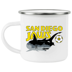 San Diego Jaws Camping Mug 12 oz. Enamel NASL Soccer color White San Diego Jaws Camping Mug 12 oz. Enamel NASL Soccer color White