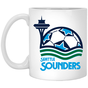Seattle Sounders Mug 11 oz. Glossy Ceramic NASL Soccer color White Seattle Sounders Mug 11 oz. Glossy Ceramic NASL Soccer color White