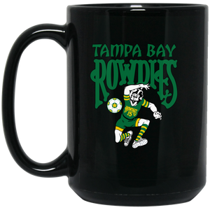Tampa Bay Rowdies Mug 15 oz. Black Glossy Ceramic NASL Soccer Tampa Bay Rowdies Mug 15 oz. Black Glossy Ceramic NASL Soccer