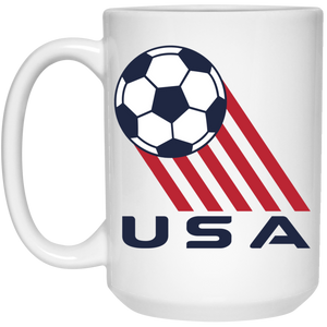 USA Team Mug 15 oz. White Glossy Ceramic Soccer USA Team Mug 15 oz. White Glossy Ceramic Soccer