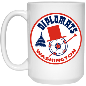 Washington Diplomats Mug 15 oz. White Glossy Ceramic NASL Soccer Washington Diplomats Mug 15 oz. White Glossy Ceramic NASL Soccer