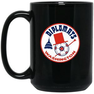 Washington Diplomats Mug 15 oz. Black Glossy Ceramic NASL Soccer Washington Diplomats Mug 15 oz. Black Glossy Ceramic NASL Soccer