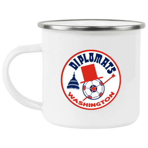 Washington Diplomats Camping Mug 12 oz. Enamel NASL Soccer color White Washington Diplomats Camping Mug 12 oz. Enamel NASL Soccer color White